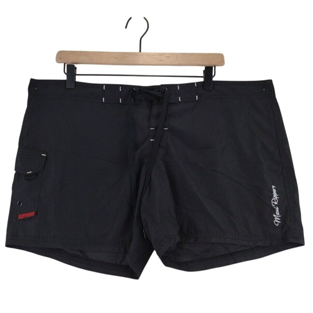 Maui Rippers Board‎ Shorts Swimsuit Black Size 15 Cargo Pocket Drawstring